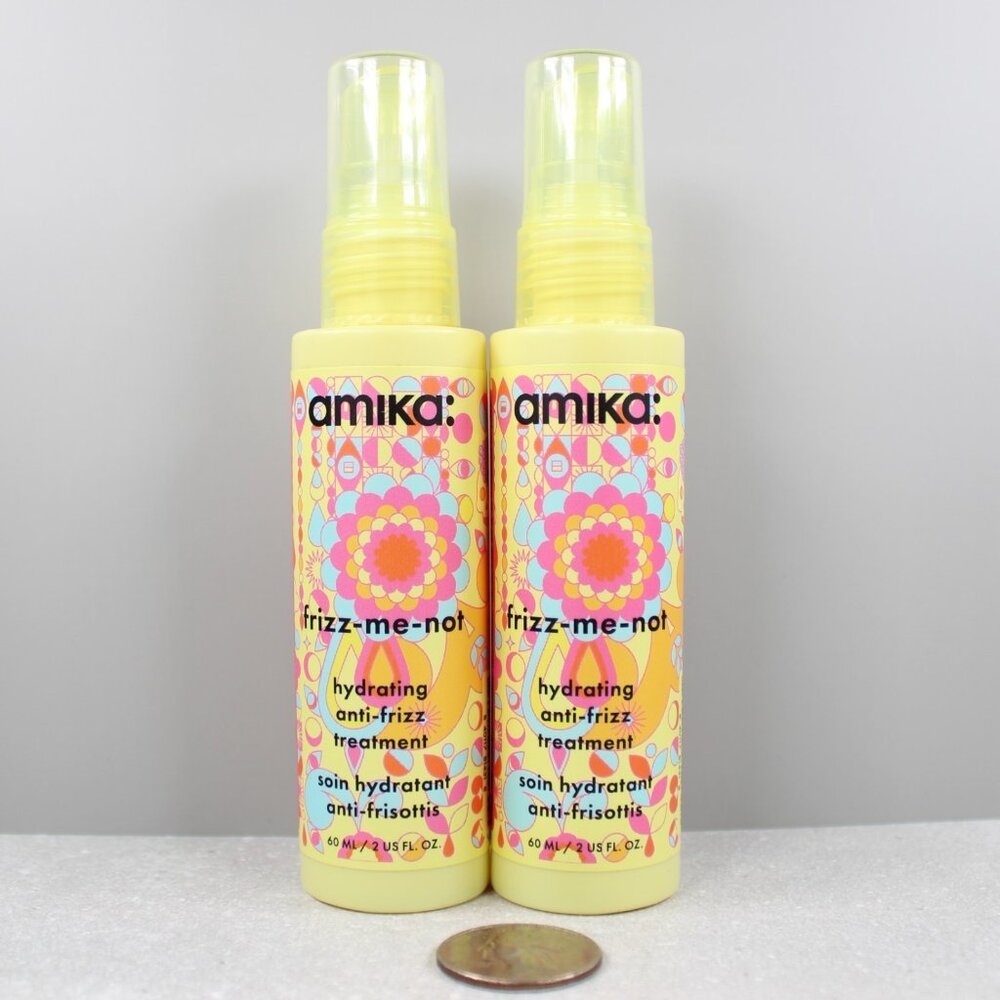X 2 amika Frizz-Me-Not Hydrating Anti-Frizz Treatment Deluxe Travel Size 60ml - Picture 2 of 4